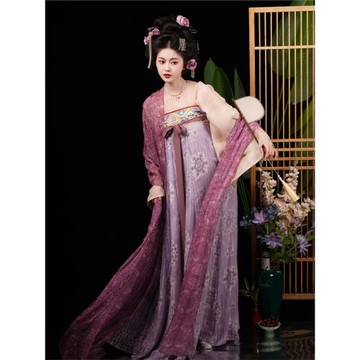 山遲【桑酒】「售完絕版」漢服敦煌唐復原風顯瘦齊胸大袖披帛春夏