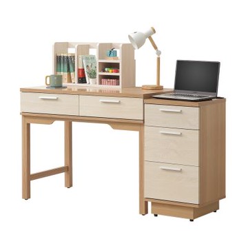 唯熙傢俱-喬莉原木雙色4.6尺書桌組