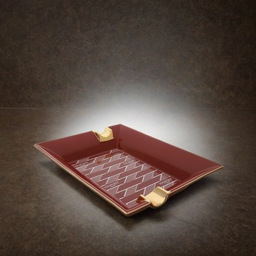 S.T.Dupont 都彭 Monogram 1872系列 勃根地紅菸灰缸 006478