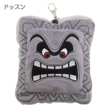 日本正版 任天堂 瑪莉歐/馬力歐 Twomp/大笨石 伸縮票卡/卡套/鑰匙圈 ★ 超可愛 ★