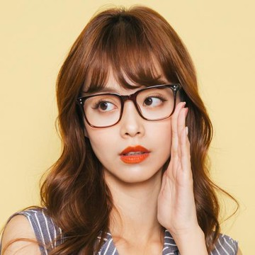 【ALEGANT】日系都會簡約設計金屬裝飾淺棕UV400輕量TR90方框濾藍光眼鏡