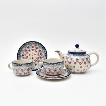 波蘭手工陶杯壺組(1壺2杯組)