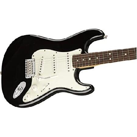 Fender Player Stratocaster(R) Black Bundle w Premium Tweed Case, Cable, Tuner, Strap, Strings, Picks, and Austin Bazaar Guitar Essentials DVD