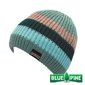 【BLUEPINE 】條紋毛帽『湖藍』B62006 戶外 露營 登山 健行 休閒 時尚 保暖 禦寒 帽子 保暖帽