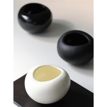 物后工作室景德鎮手作侘寂風茶器日式黑石頭建水渣斗水洗茶席廢水