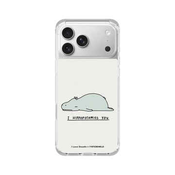iPhone 17 Pro Max ClearX (MagSafe 兼容) 晶透白 - ilovedoodle (Lim Heng Swee) - I Hippopotamiss You 河馬