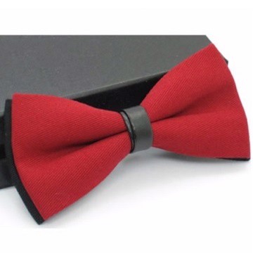 【拉福】中間皮質硬挺結婚領結糾糾(暗紅色)