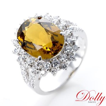 Dolly 天然 碧璽6克拉晶鑽銀飾戒指