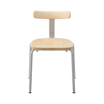 T&O T1 Chair Stackable 單椅（楓木、銀色鋼腳）