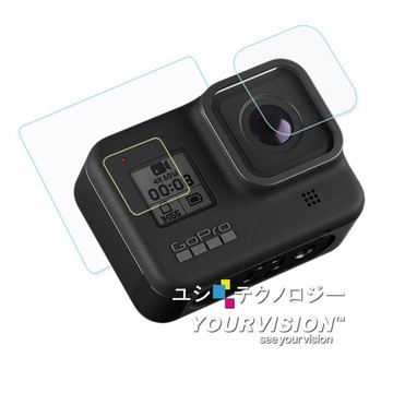 GoPro 副廠配件 GoPro HERO8 相機鏡頭+觸控螢幕 鋼化玻璃膜 螢幕貼(贈功能視窗護膜)