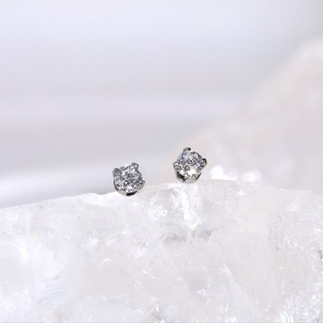 養耳洞必備【MIESTILO】Mini Cozy｜四爪單鑽養耳棒精緻禮盒組(銀/玫瑰金/金)