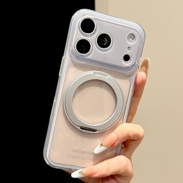 蘋果18Promax手機殼iphone17pro新款月光灰撞色半透帶360支架16精孔按鍵全包15簡約高級14防摔保護套