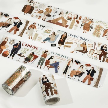 手帳兒的一天(2) PET 和紙膠帶 模切 5米卷