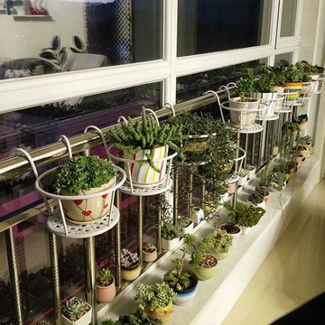 ！花陽臺懸掛式架鐵藝欄桿護欄臺綠蘿吊窗蘭花盆掛架置物架