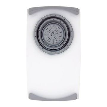 橘之屋 切菜瀝水調理砧板套裝 雙側邊矽膠防滑 分離設計 一物多用  灰色  50 x 8.5 x 2cm ± 3%  1個