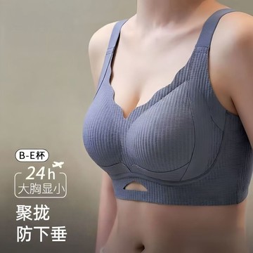 大胸顯小內衣女 全罩杯 薄款透氣親膚內衣 聚攏收副乳神器 防下垂大碼內衣 胖mm文胸罩女 縮胸內衣 束胸內衣
