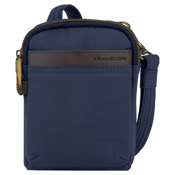 TRAVELON Courier帆布防盜(藍) | 側背包 斜背包 背帶包 防割防搶 迷你尺寸 輕巧方便 多功能收納  1入