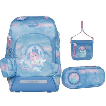 【毒】Beckmann AIR FLX 擴充護脊書包20~25L+文具袋+卡夾小包 - 童話城堡