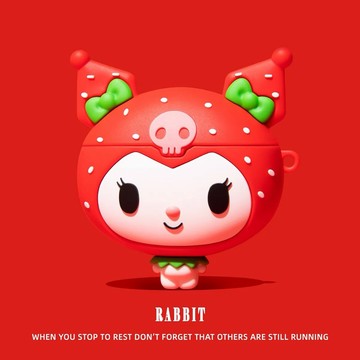 紅色 黑洛兔 矽膠殼 適用於AirPods Pro3 保護殼 1/2/3/4代耳機殼 Pro2 保護套 軟殼 防摔殼