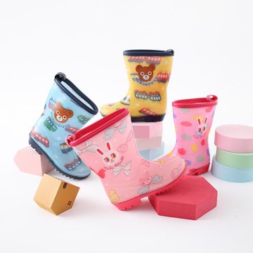 批發男女童寶寶可愛長筒防水雨鞋具卡通防滑耐磨時尚防幼兒園代發