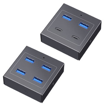 【易控王】易控王 工業級 USB3.2 4PORT (4A/2A2C)迷你版集線器 外接電源(40-732-08)