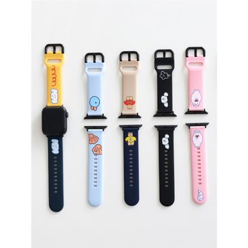 韓國romane可愛硅膠智能手表表帶蘋果iwatch三星38/40/42mm替換帶