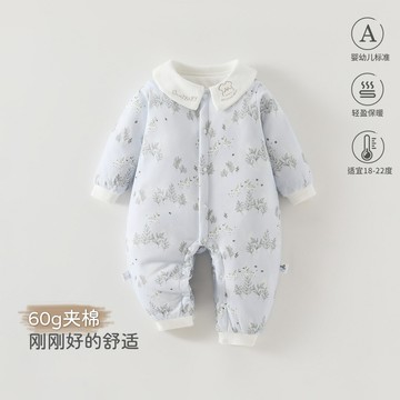 寶寶冬裝秋冬加厚保暖小月齡外出棉服a類冬季棉襖嬰兒夾棉連體衣鑫弘-萌寶童裝可開發票