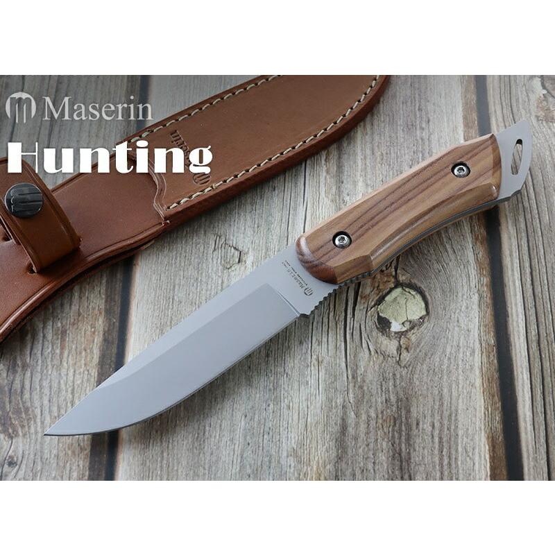 マセリン 982 LG ハンティング ウォールナット シースナイフ,Maserin HUNTING Walnut Fixed knife