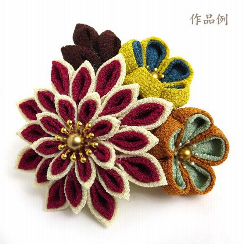 つまみ細工パーツ（AAAA様） MY mama メタル フラワー パーツ 2サイズ 各2色 全4種 10個入