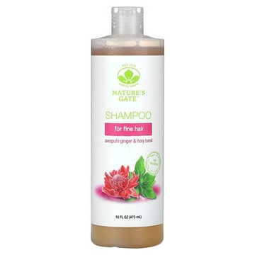 Mild By Nature, (Nature's Gate)，適合細發的紅球姜和聖羅勒洗髮精，16 液量盎司（473 毫升）