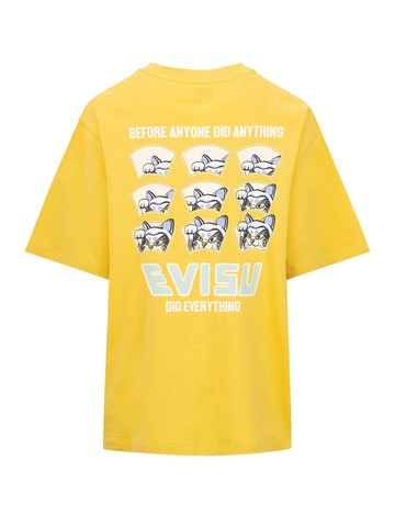 Fortune-Cat Hide-and-Seek Print Oversized T-shirt