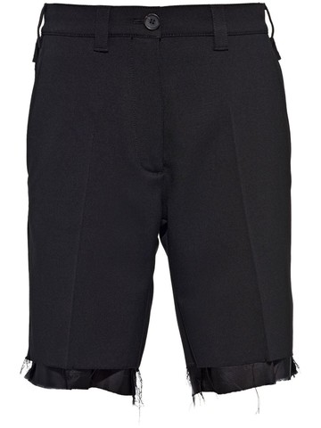 Miu Miu - raw-hem Bermuda shorts - women - Elastane/Virgin Wool - 42 - Black