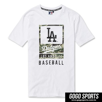 MLB-道奇隊迷彩LOGO圖樣潮流短T(男)