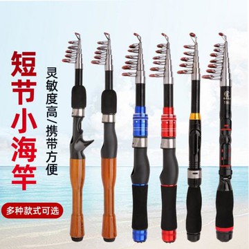 收縮25公分短節迷你小海竿玻璃鋼超硬便攜路亞竿冰釣竿批發