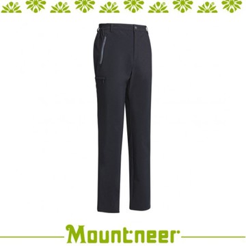 【Mountneer 山林 男 輕量三層SOFTSHELL長褲《黑》】22S19/長褲/休閒褲/旅遊