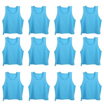 [waroom01] 12 件兒童訓練背心透氣網眼團隊練習別針免費尺寸適用於足球籃球戶外運動