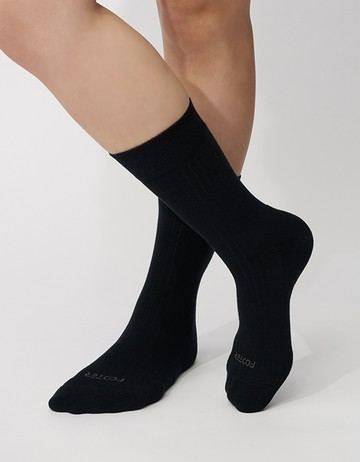 微分子氣墊紳士雅痞長薄襪- 黑