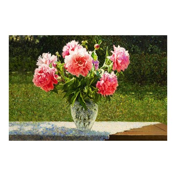 御畫房 牡丹花 國家一級畫師手繪油畫6090cm