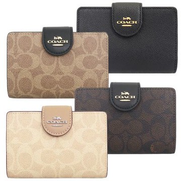 COACH寬版釦式零錢袋PVC/皮革中夾 多款均一價