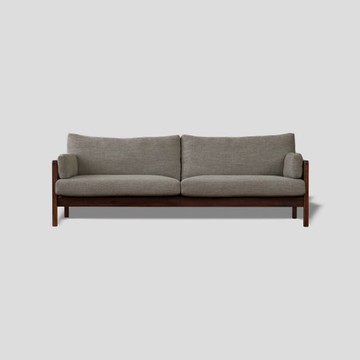 艾禮思木扶手沙發 三人 胡桃木 灰