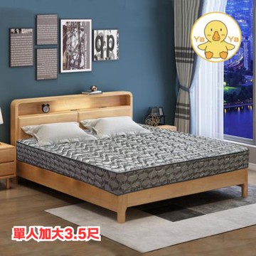 【鴨鴨居家】黑二線加厚印花布2.0獨立筒床墊-單人加大3.5尺