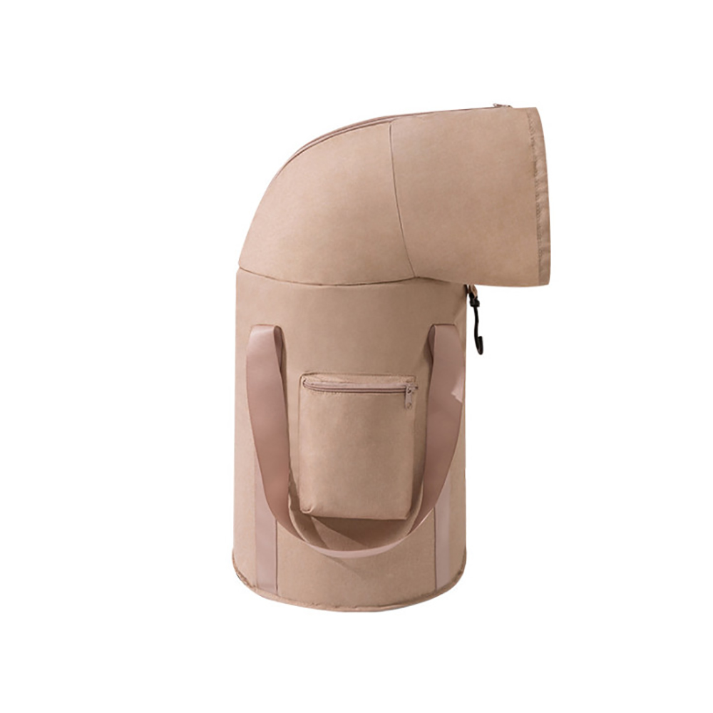 【媽媽咪呀】免插電高桶身全包覆薰蒸泡腳桶/折疊保溫泡腳袋蜜桃粉