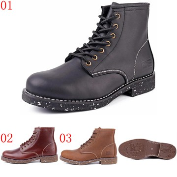 pathfinder口57710口PF秋冬短筒工裝靴傘兵軍靴男噴墨潮流真皮戶外馬丁靴JHS杰恆社