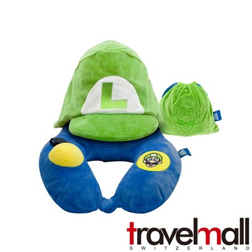 Travelmall 超級瑪利歐連帽充氣枕-路易吉