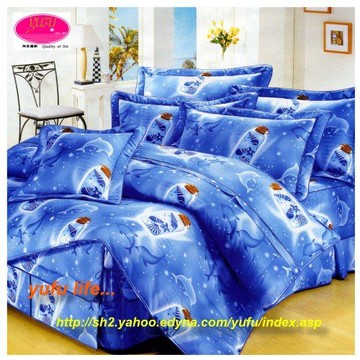 御芙專櫃『瓶中信』藍/高級四件式100%純棉˙國產【單人鋪棉床罩組】(3.5*6.2尺)