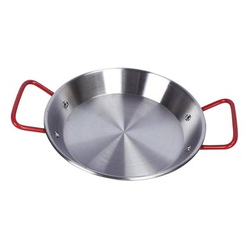 好玩旅物 紅色雙耳把手不鏽鋼平底鍋 露營烤盤 露營煎鍋  36cm  1個