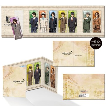 Attack on Titan 進擊的巨人 銀箔書籤收藏組(8入)-進擊的巨人A款(綜)