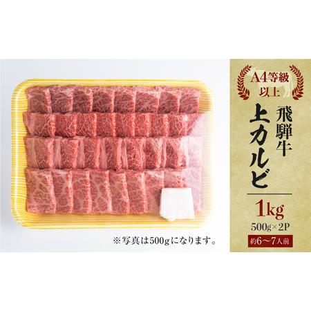 ふるさと納税 飛騨牛 焼肉用 上カルビ 1kg (500g×2) 焼き肉 焼肉 お中元 お歳暮 霜降り 肉 牛肉 霜降り肉 JA飛騨 BBQ バーベキュー お歳暮 .. 岐阜県白川村