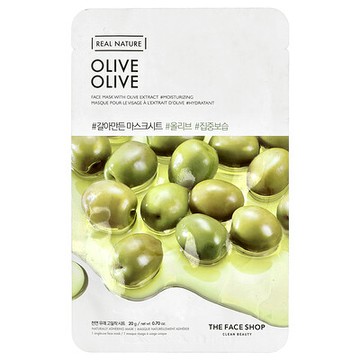 The Face Shop, 真萃，美容面膜，橄欖油，1 片，0.70 盎司（20 克）