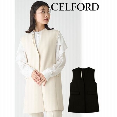 CELFORD / セルフォード パールネックロングベスト 23秋冬